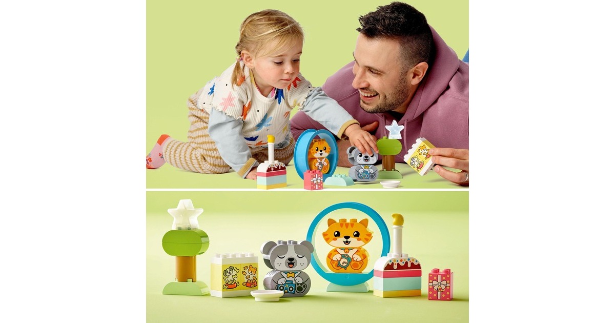 LEGO 10977 DUPLO Mein erstes Hündchen & Kätzchen, Konstruktionsspielzeug(mit Ton)