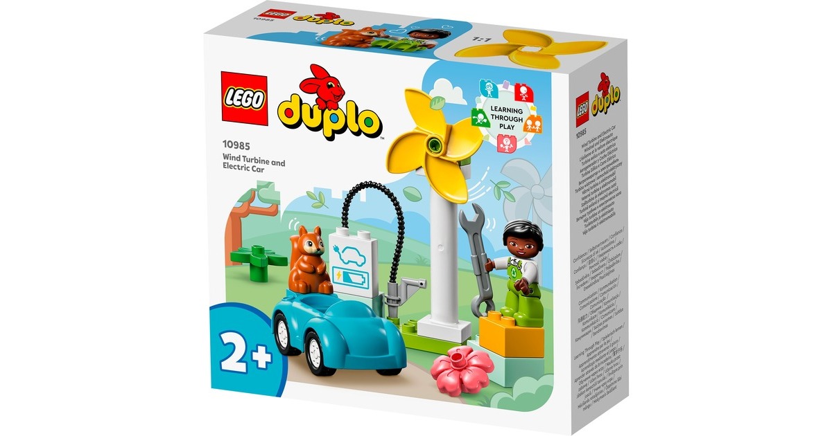 LEGO 10985 DUPLO Windrad und Elektroauto, Konstruktionsspielzeug