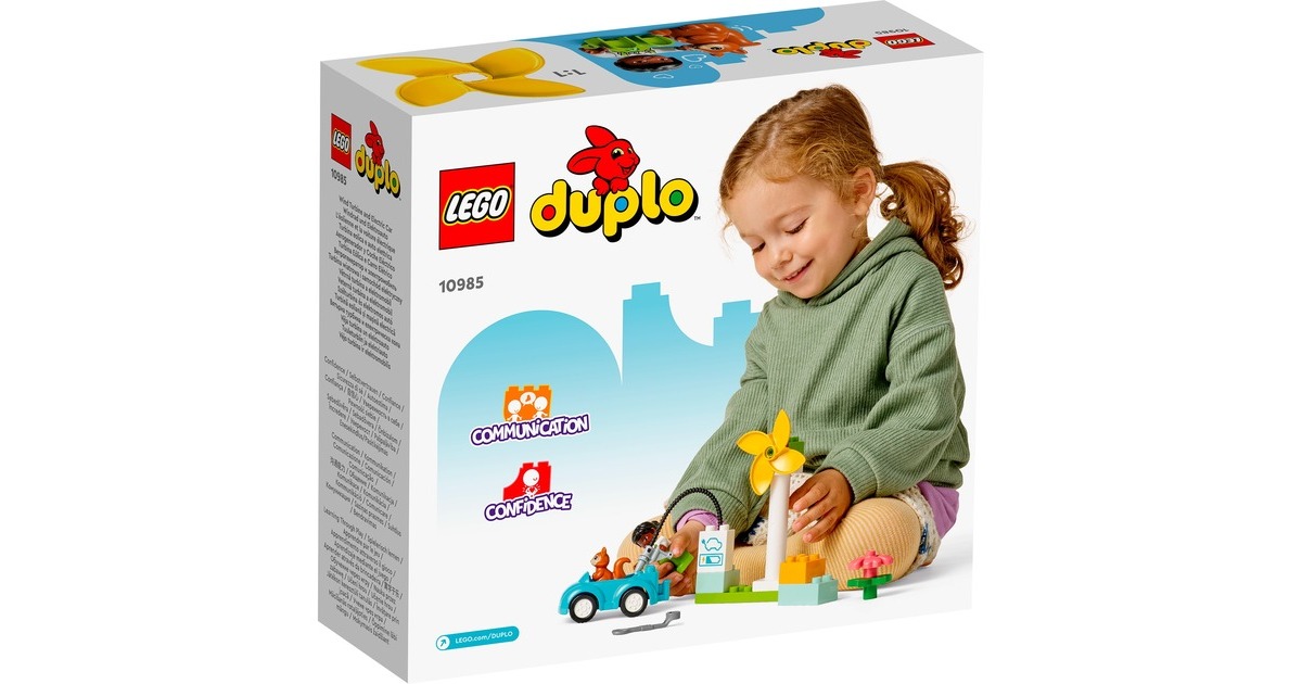 LEGO 10985 DUPLO Windrad und Elektroauto, Konstruktionsspielzeug