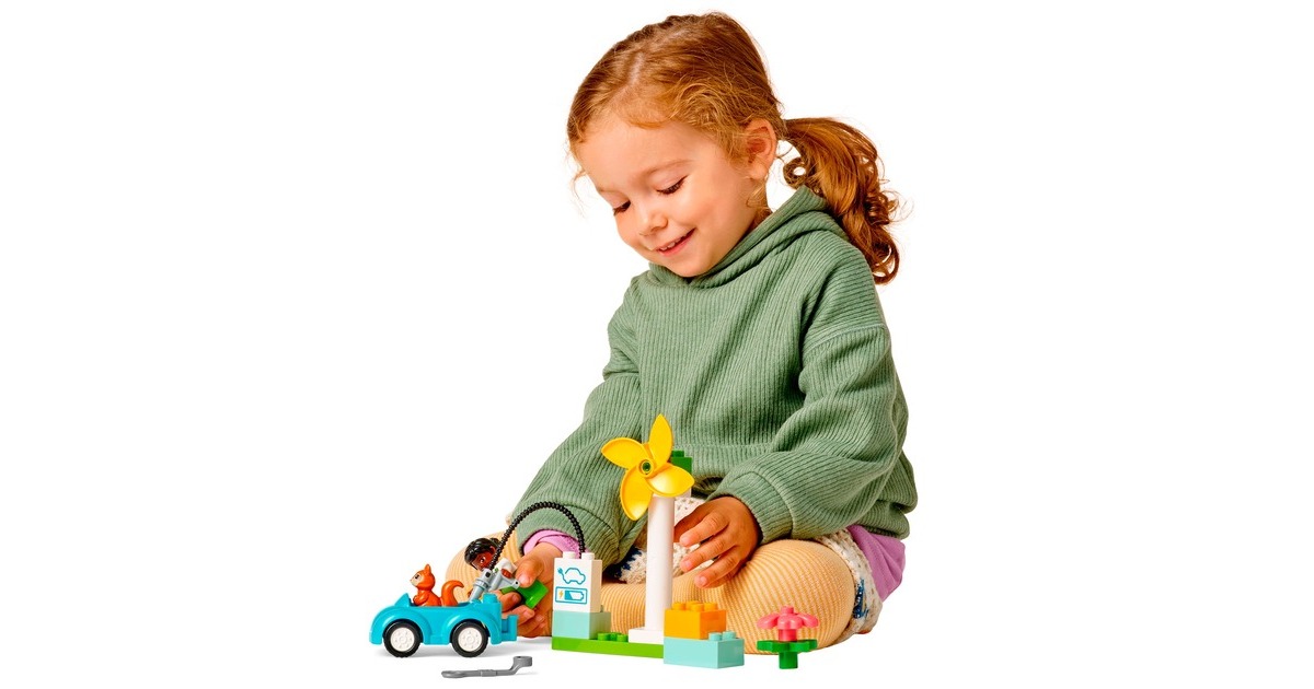 LEGO 10985 DUPLO Windrad und Elektroauto, Konstruktionsspielzeug