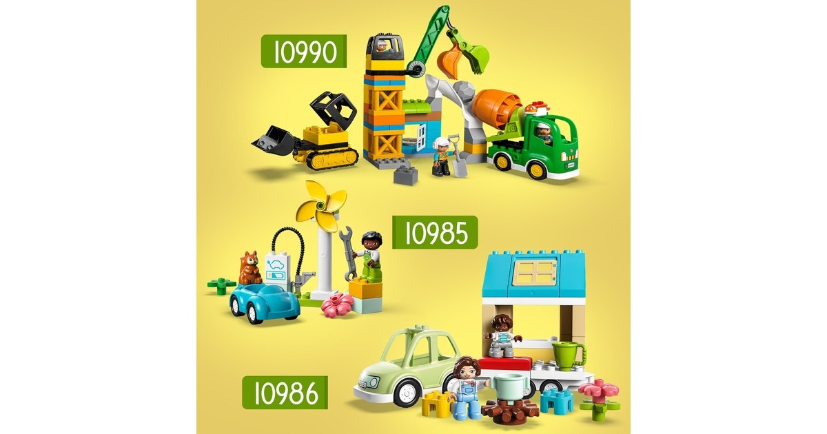 LEGO 10990 DUPLO Baustelle mit Baufahrzeugen, Konstruktionsspielzeug