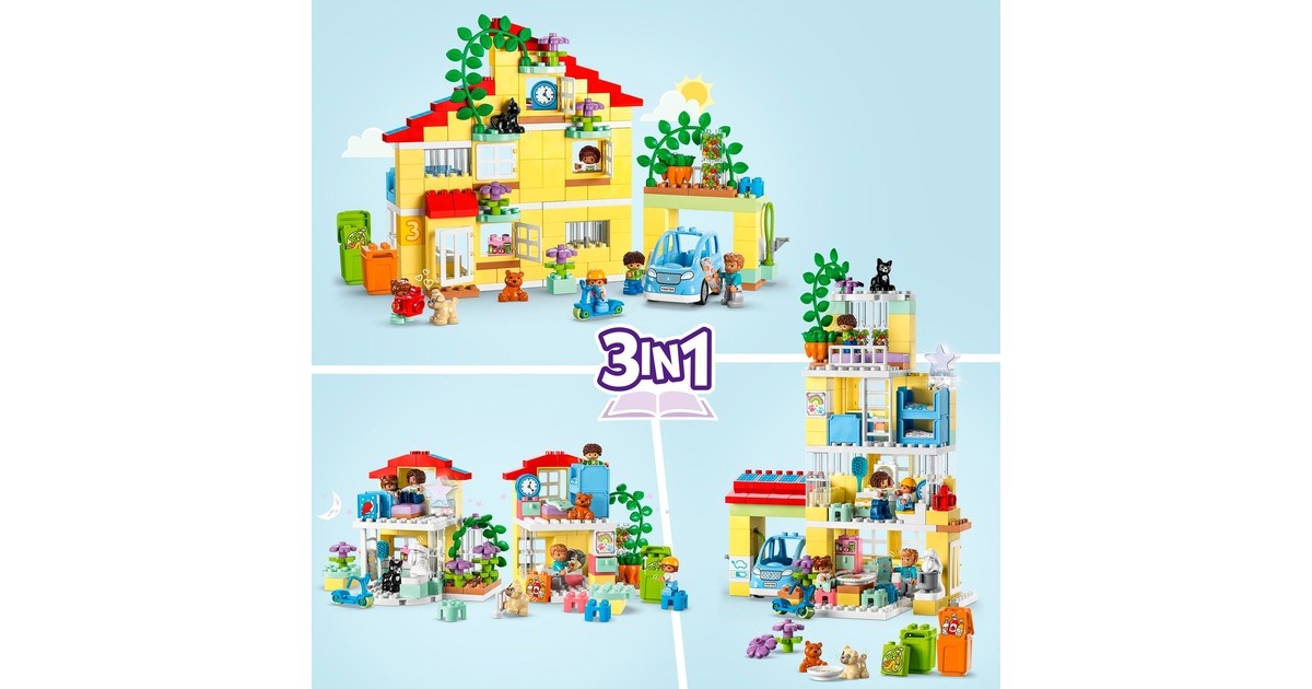 LEGO 10994 DUPLO 3-in-1-Familienhaus, Konstruktionsspielzeug