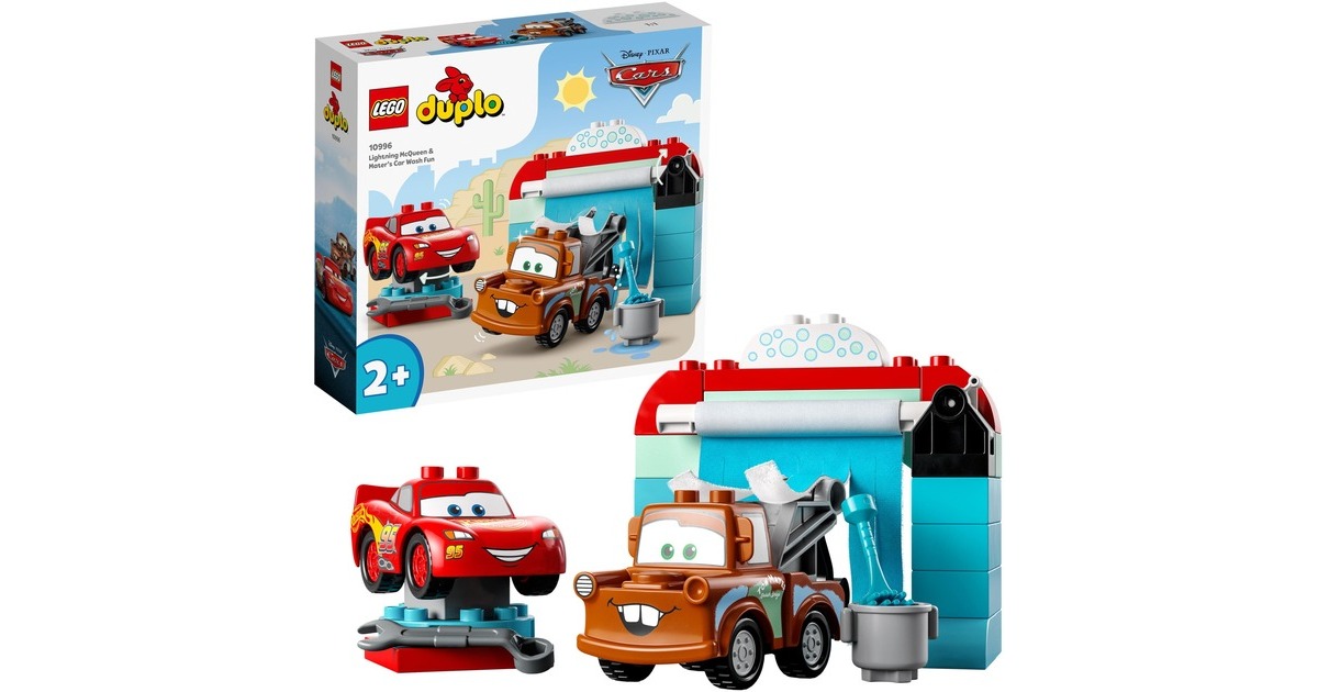 LEGO 10996 DUPLO Lightning McQueen und Mater in der Waschanlage, Konstruktionsspielzeug