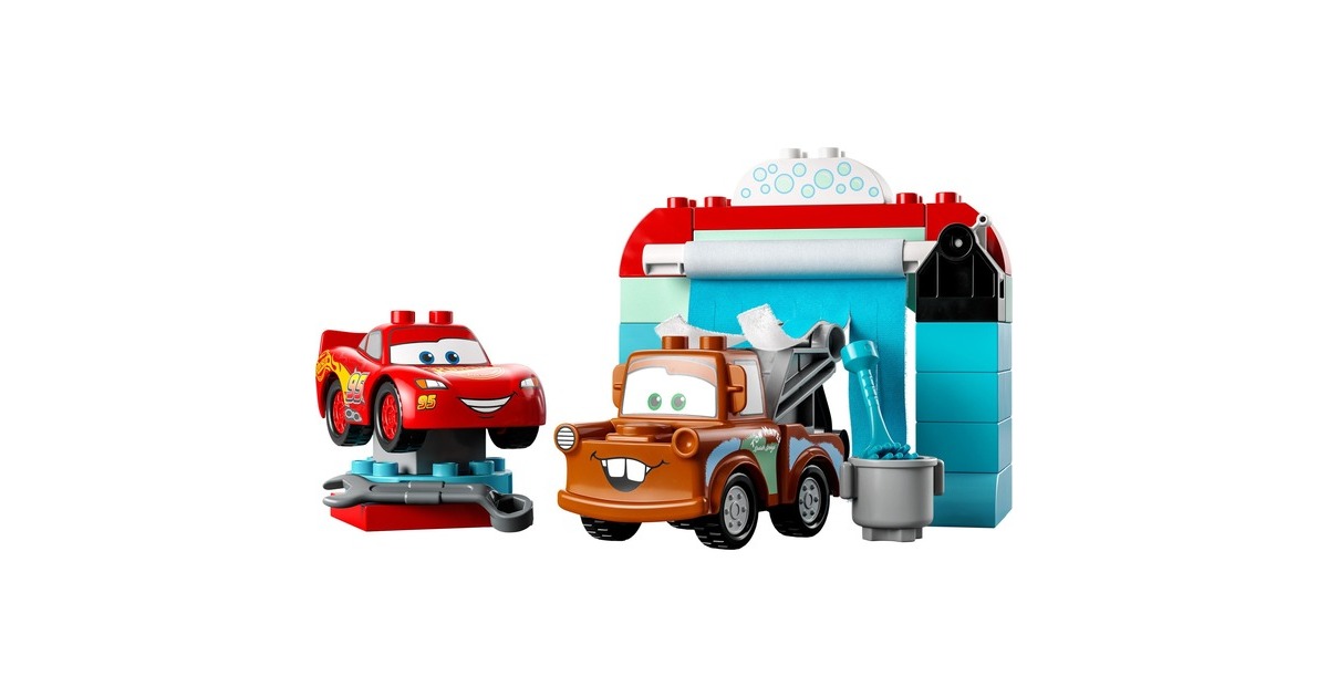 LEGO 10996 DUPLO Lightning McQueen und Mater in der Waschanlage, Konstruktionsspielzeug