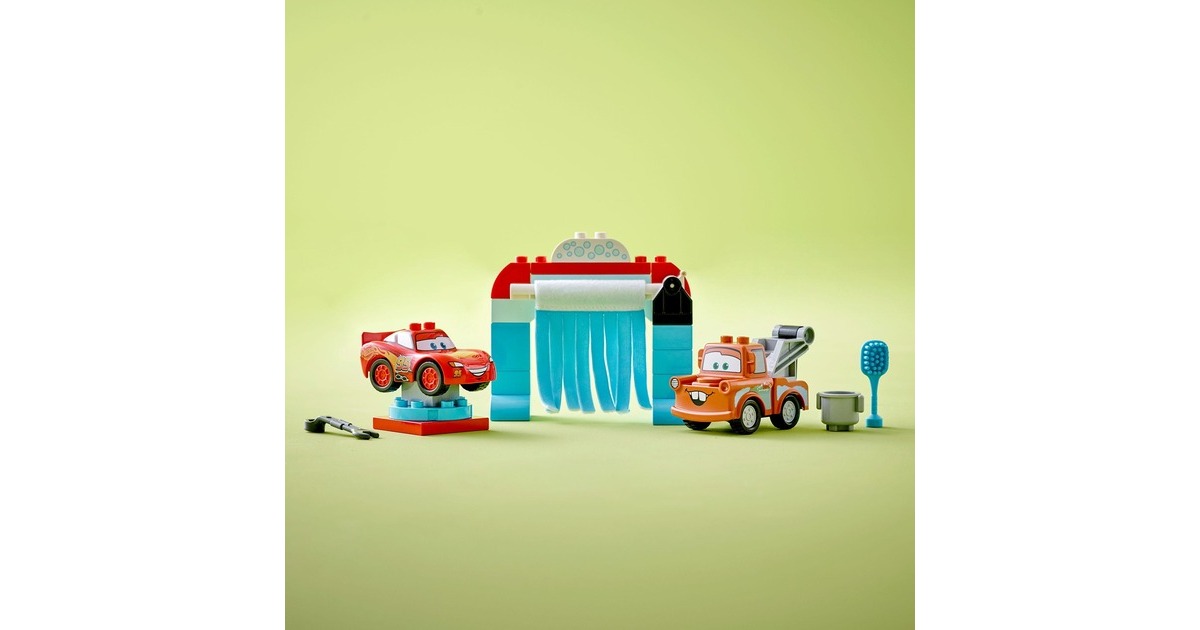 LEGO 10996 DUPLO Lightning McQueen und Mater in der Waschanlage, Konstruktionsspielzeug