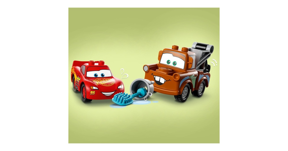 LEGO 10996 DUPLO Lightning McQueen und Mater in der Waschanlage, Konstruktionsspielzeug