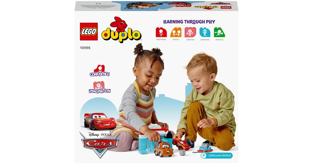 LEGO 10996 DUPLO Lightning McQueen und Mater in der Waschanlage, Konstruktionsspielzeug