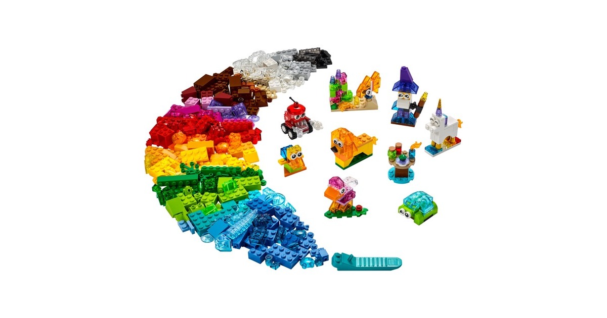 LEGO 11013 Classic Kreativ-Bauset mit durchsichtigen Steinen, Konstruktionsspielzeug