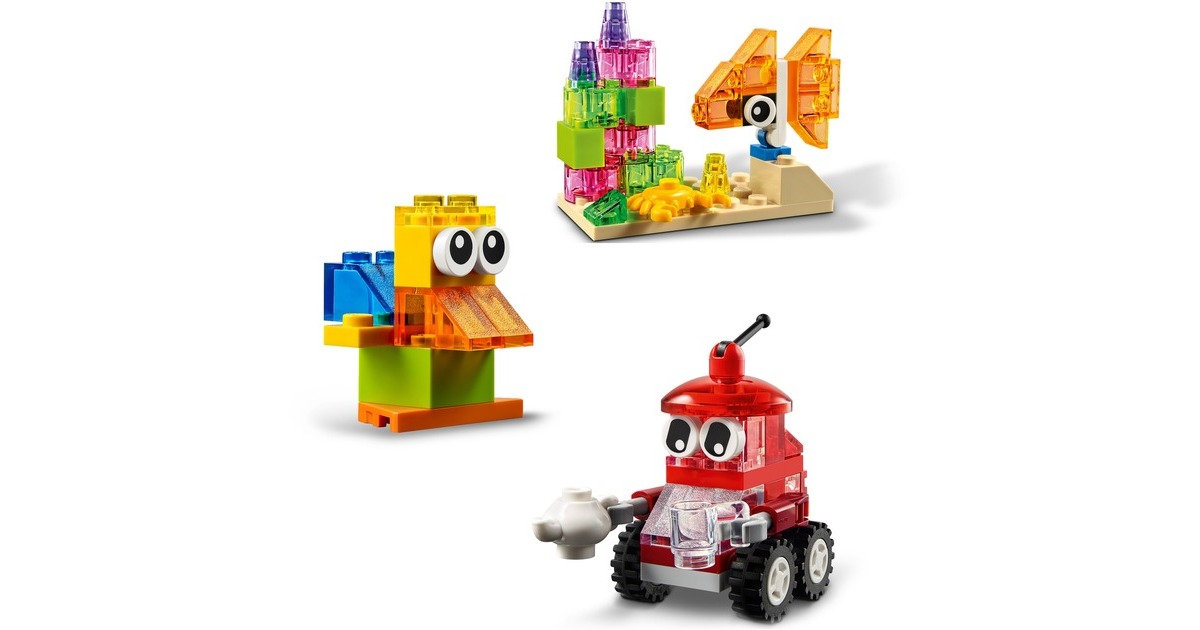 LEGO 11013 Classic Kreativ-Bauset mit durchsichtigen Steinen, Konstruktionsspielzeug