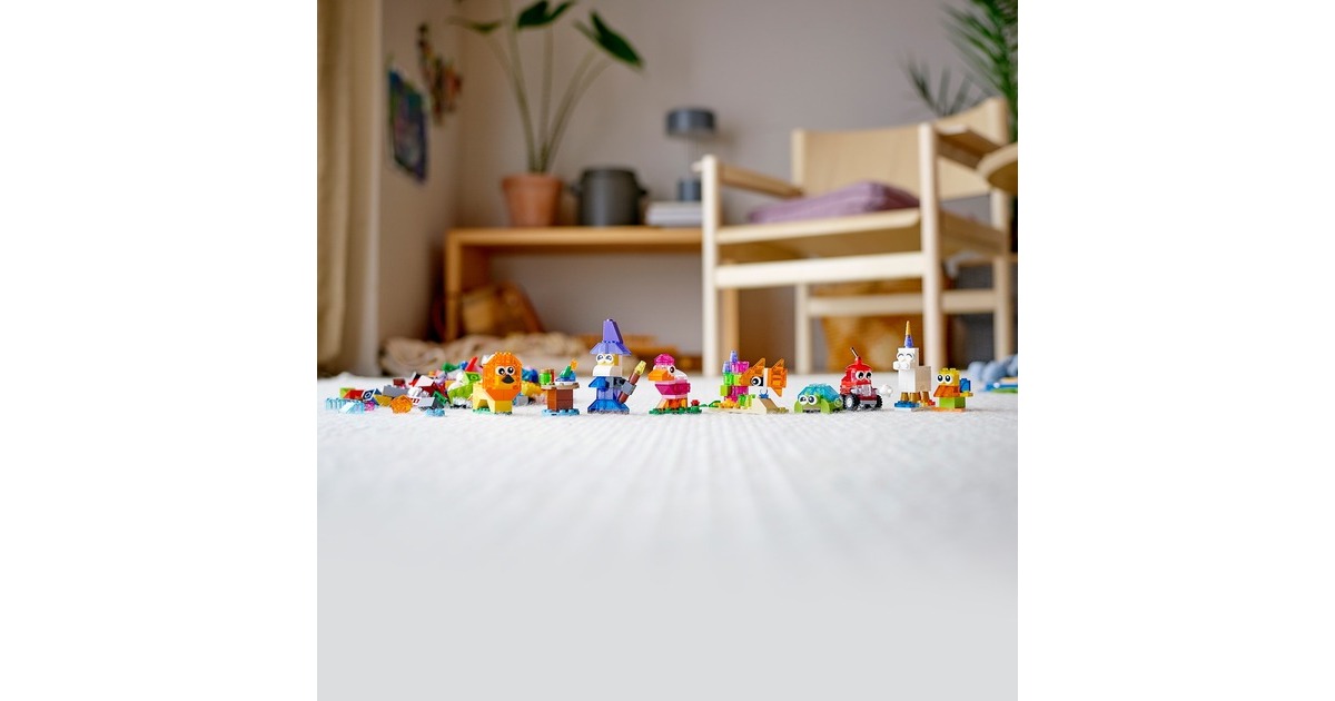 LEGO 11013 Classic Kreativ-Bauset mit durchsichtigen Steinen, Konstruktionsspielzeug