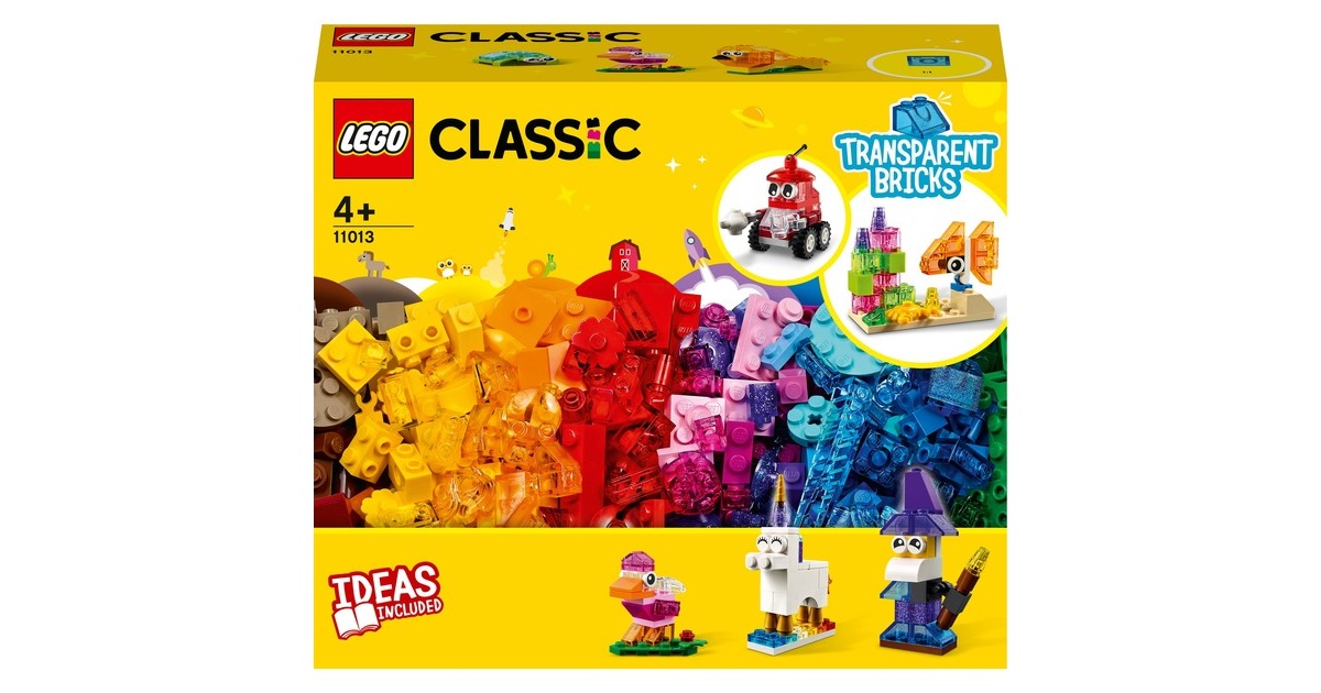 LEGO 11013 Classic Kreativ-Bauset mit durchsichtigen Steinen, Konstruktionsspielzeug