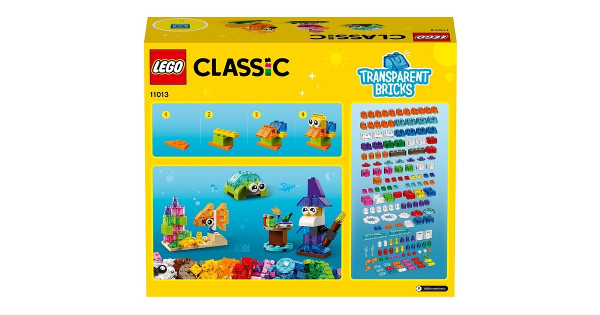 LEGO 11013 Classic Kreativ-Bauset mit durchsichtigen Steinen, Konstruktionsspielzeug