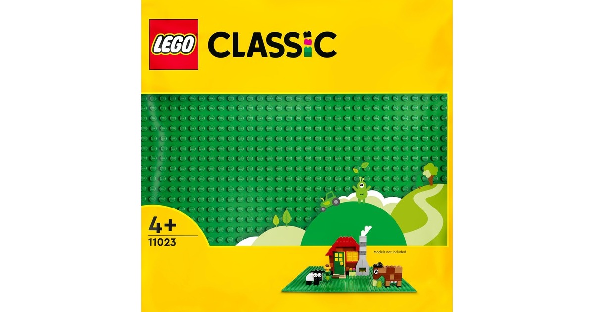 LEGO 11023 Classic Grüne Bauplatte, Konstruktionsspielzeug(grün, Quadratische Grundplatte mit 32x32 Noppen)