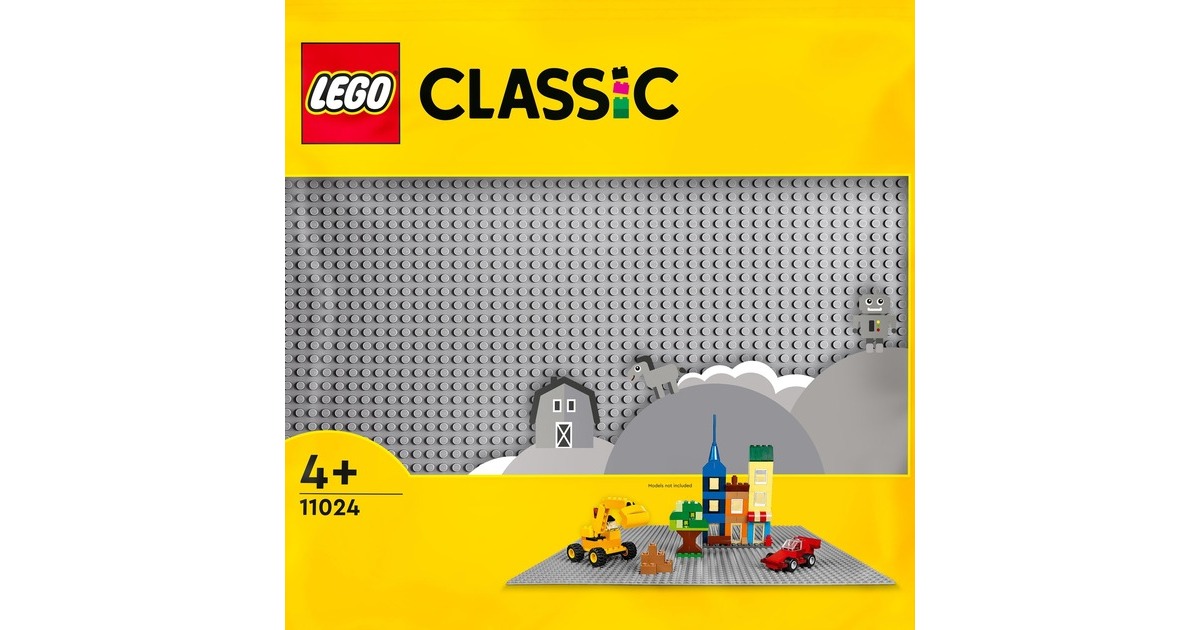 LEGO 11024 Classic Graue Bauplatte, Konstruktionsspielzeug(grau, Quadratische Grundplatte mit 48x48 Noppen)