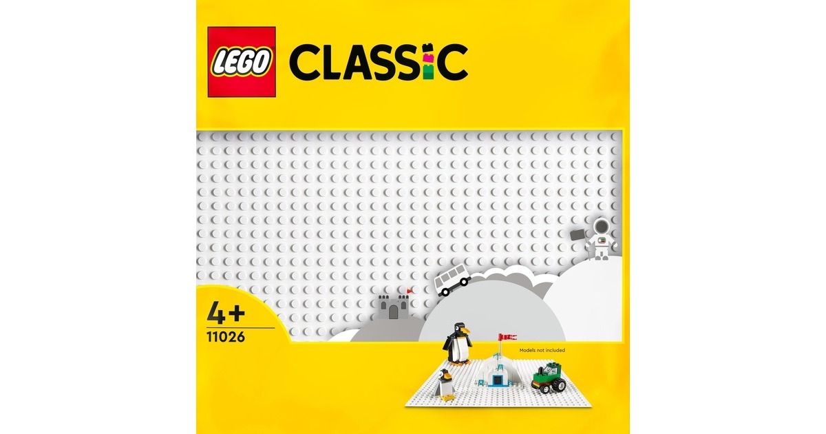 LEGO 11026 Classic Weiße Bauplatte, Konstruktionsspielzeug(weiß, Quadratische Grundplatte mit 32x32 Noppen)