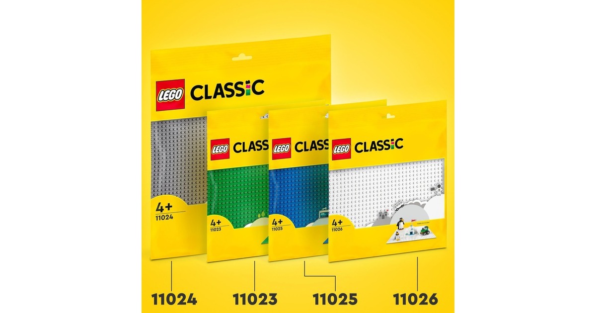 LEGO 11026 Classic Weiße Bauplatte, Konstruktionsspielzeug(weiß, Quadratische Grundplatte mit 32x32 Noppen)