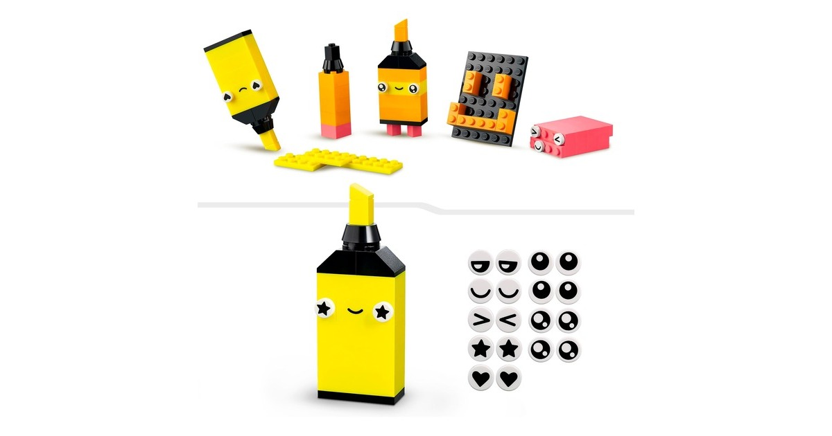 LEGO 11027 Classic Neon Kreativ-Bauset, Konstruktionsspielzeug