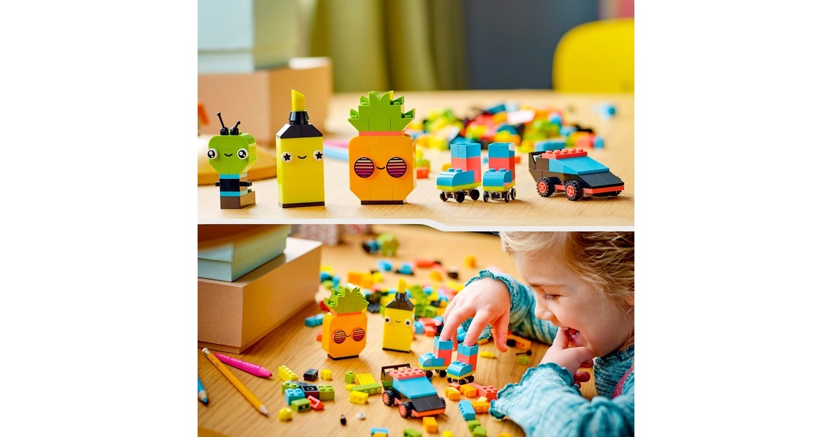 LEGO 11027 Classic Neon Kreativ-Bauset, Konstruktionsspielzeug