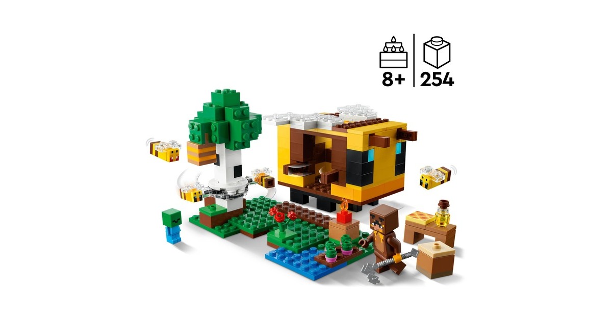 LEGO 21241 Minecraft Das Bienenhäuschen, Konstruktionsspielzeug