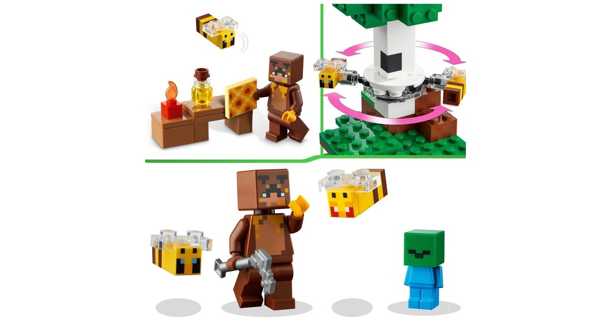 LEGO 21241 Minecraft Das Bienenhäuschen, Konstruktionsspielzeug