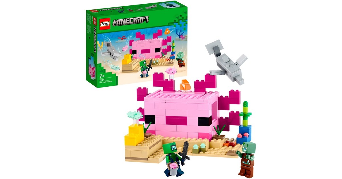 LEGO 21247 Minecraft Das Axolotl-Haus, Konstruktionsspielzeug
