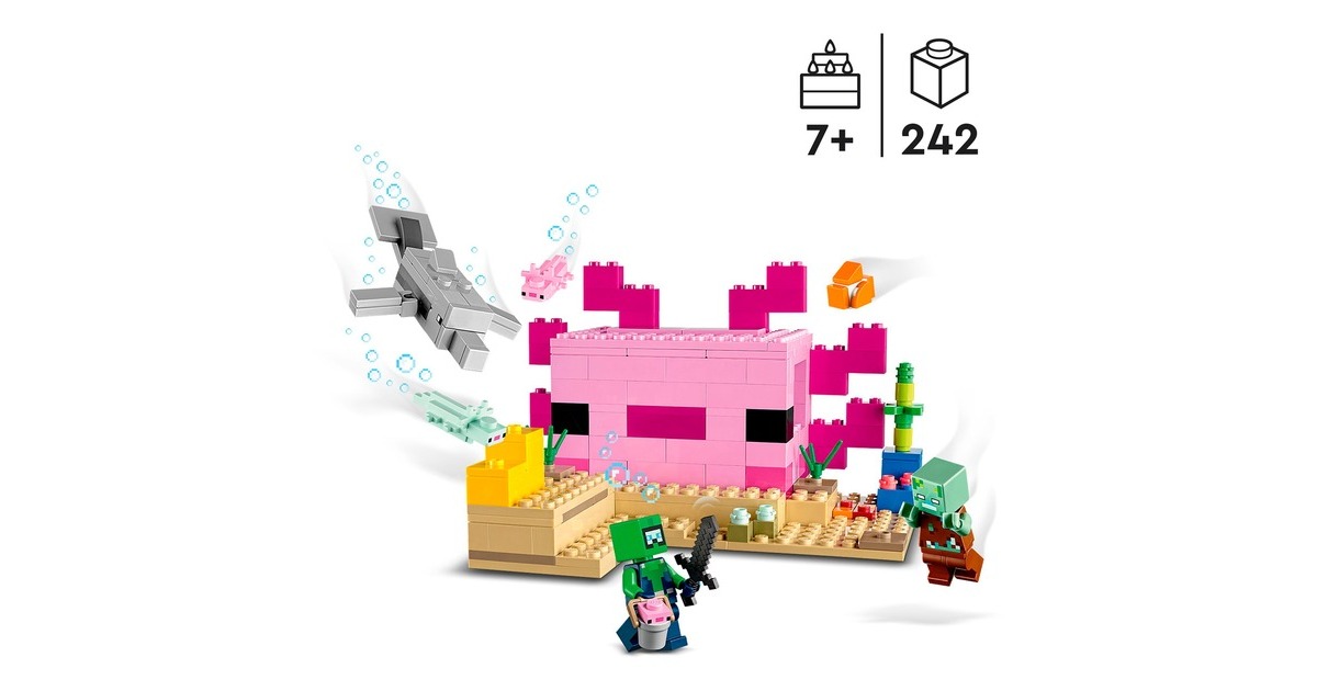 LEGO 21247 Minecraft Das Axolotl-Haus, Konstruktionsspielzeug