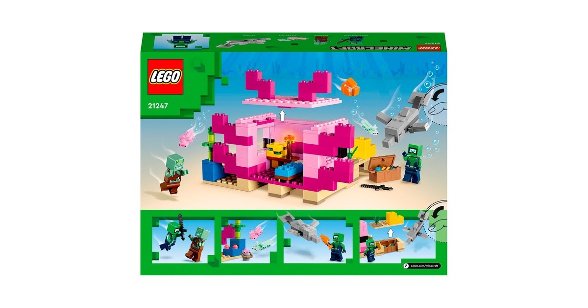 LEGO 21247 Minecraft Das Axolotl-Haus, Konstruktionsspielzeug