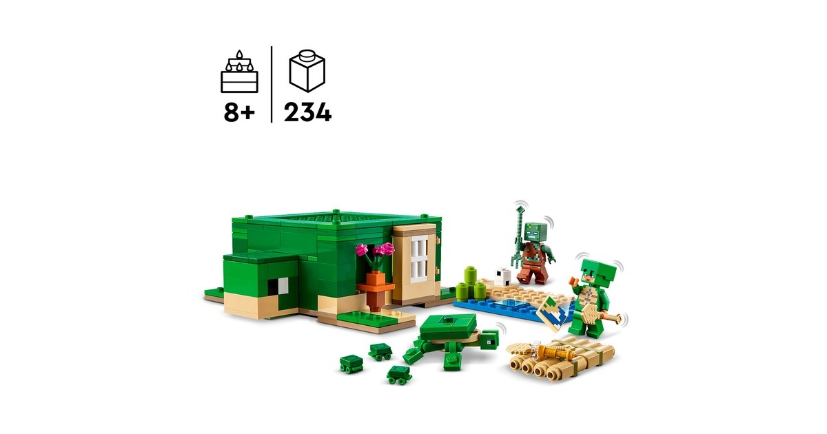 LEGO 21254 Minecraft Das Schildkrötenstrandhaus, Konstruktionsspielzeug
