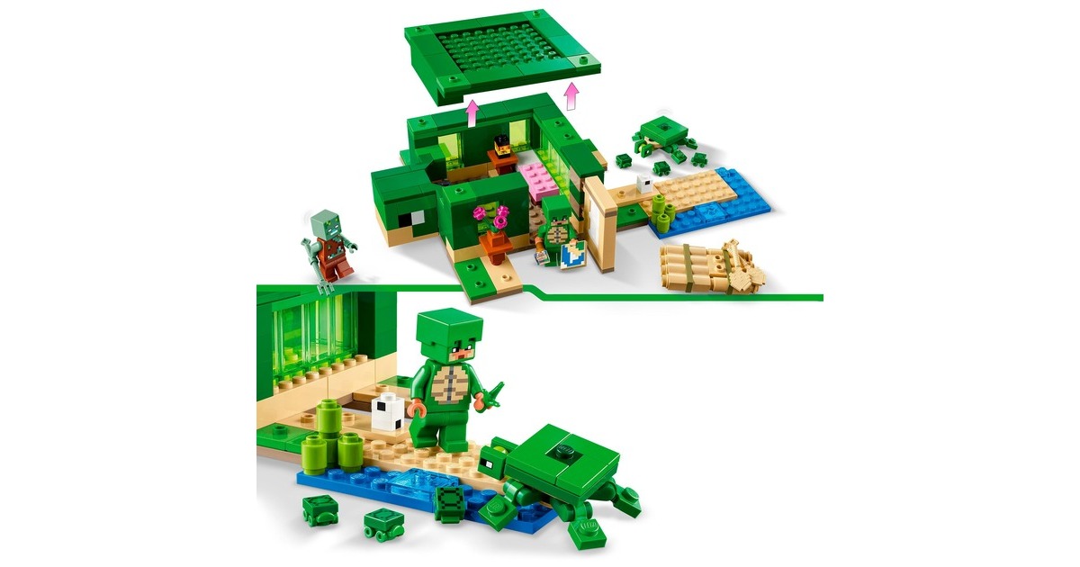 LEGO 21254 Minecraft Das Schildkrötenstrandhaus, Konstruktionsspielzeug