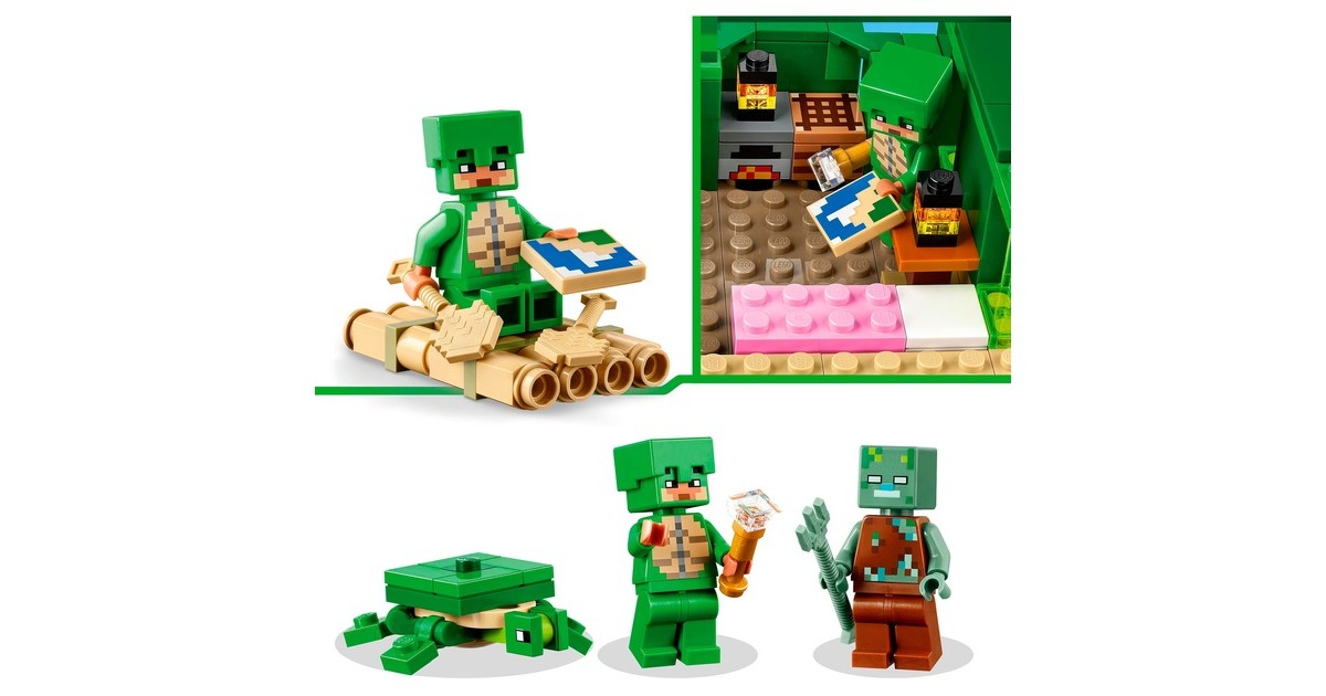 LEGO 21254 Minecraft Das Schildkrötenstrandhaus, Konstruktionsspielzeug