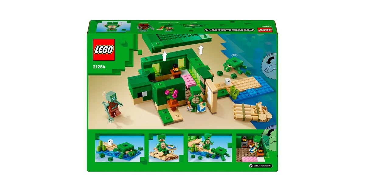 LEGO 21254 Minecraft Das Schildkrötenstrandhaus, Konstruktionsspielzeug