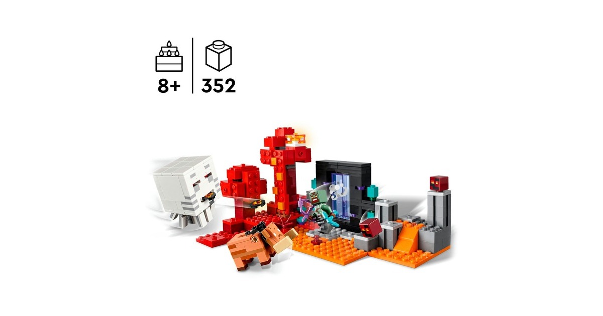 LEGO 21255 Minecraft Hinterhalt am Netherportal, Konstruktionsspielzeug