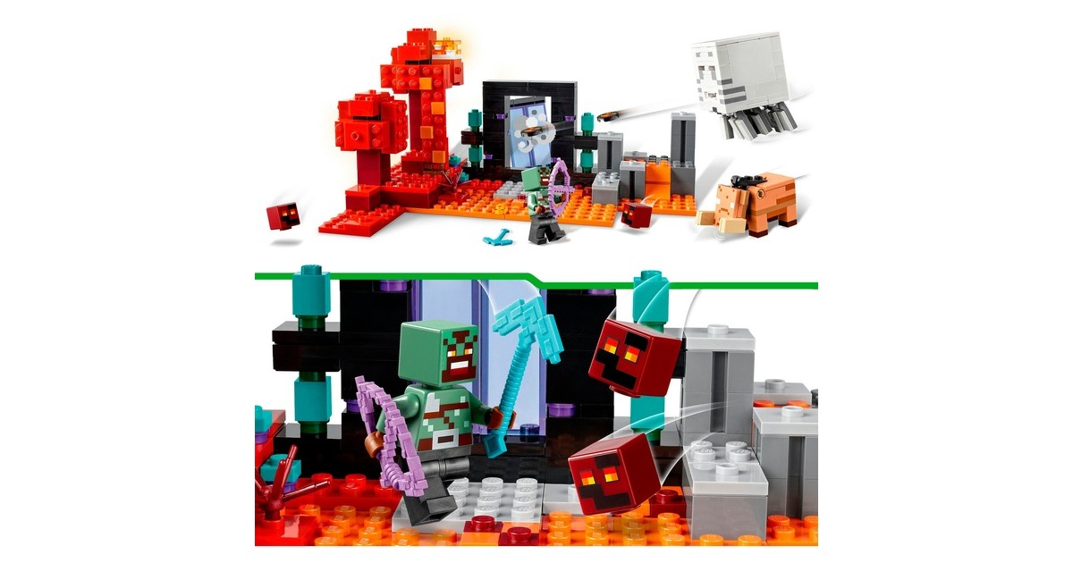 LEGO 21255 Minecraft Hinterhalt am Netherportal, Konstruktionsspielzeug