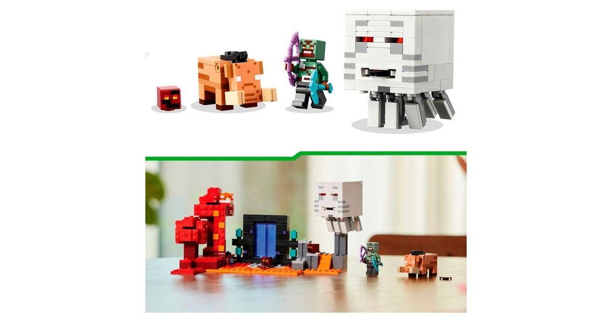 LEGO 21255 Minecraft Hinterhalt am Netherportal, Konstruktionsspielzeug