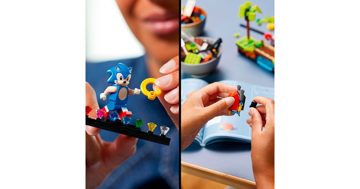 LEGO 21331 Ideas Sonic the Hedgehog - Green Hill Zone, Konstruktionsspielzeug(Set mit Dr. Eggmann, Egg-Mobil und weiteren Figuren, Geschenkidee für Erwachsene)