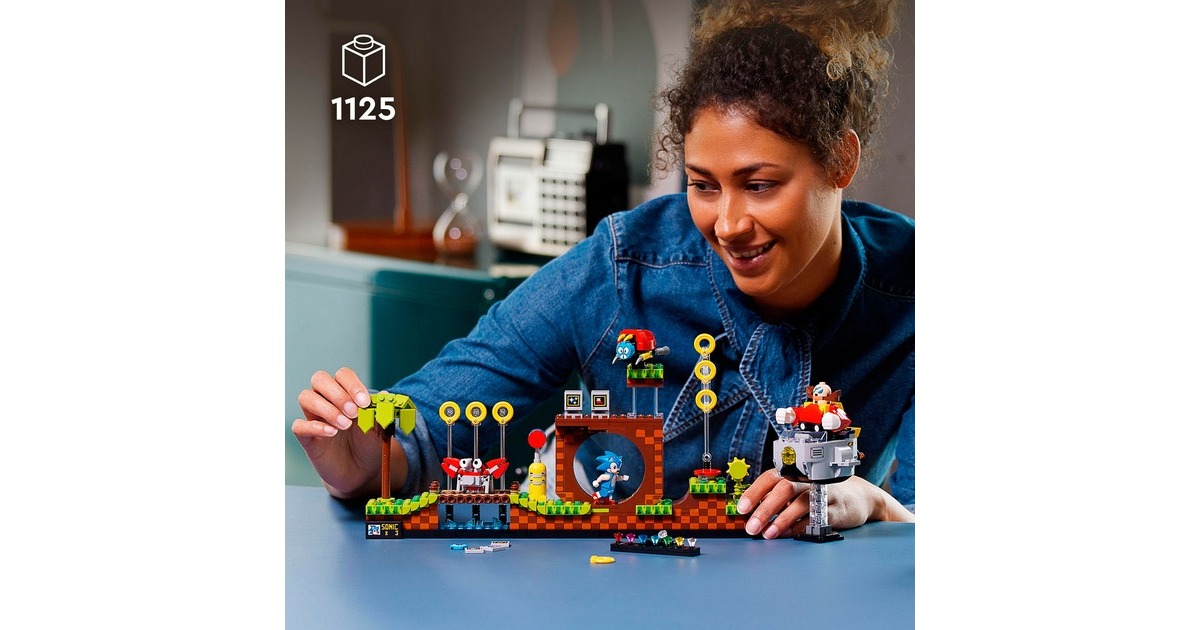 LEGO 21331 Ideas Sonic the Hedgehog - Green Hill Zone, Konstruktionsspielzeug(Set mit Dr. Eggmann, Egg-Mobil und weiteren Figuren, Geschenkidee für Erwachsene)