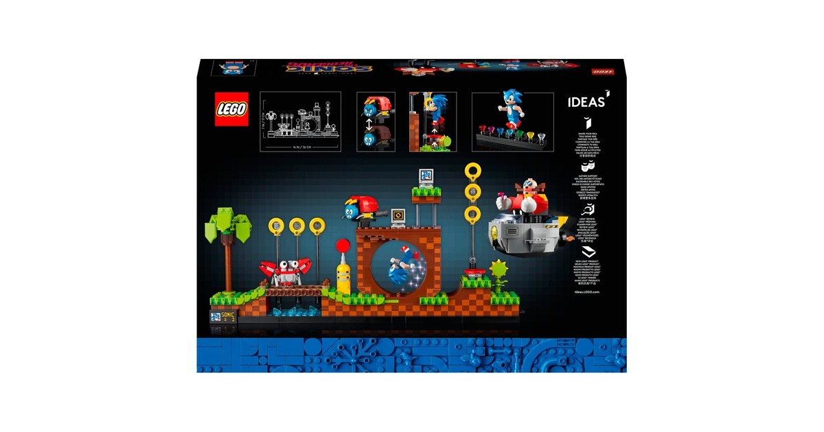LEGO 21331 Ideas Sonic the Hedgehog - Green Hill Zone, Konstruktionsspielzeug(Set mit Dr. Eggmann, Egg-Mobil und weiteren Figuren, Geschenkidee für Erwachsene)