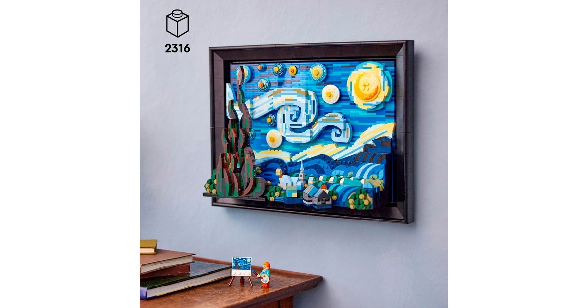 LEGO 21333 Ideas Vincent van Gogh – Sternennacht, Konstruktionsspielzeug(3D-Nachbildung des Meisterwerks von van Gogh)