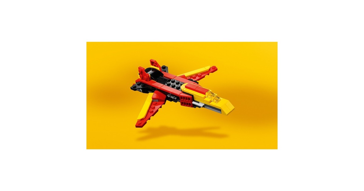 LEGO 31124 Creator 3-in-1 Super-Mech, Konstruktionsspielzeug(Roboter, Drache Figur, Flugzeug)