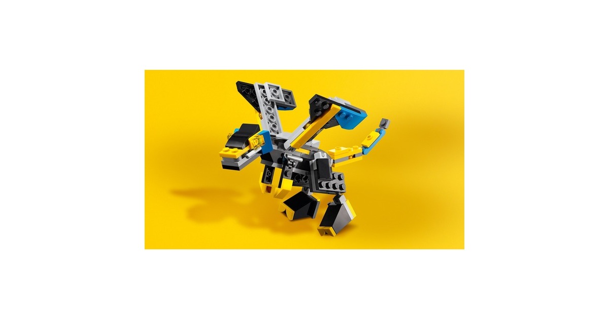 LEGO 31124 Creator 3-in-1 Super-Mech, Konstruktionsspielzeug(Roboter, Drache Figur, Flugzeug)