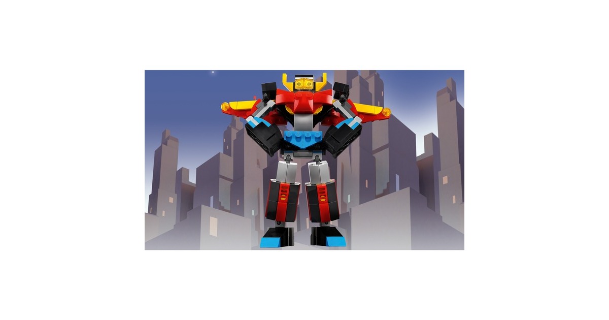 LEGO 31124 Creator 3-in-1 Super-Mech, Konstruktionsspielzeug(Roboter, Drache Figur, Flugzeug)