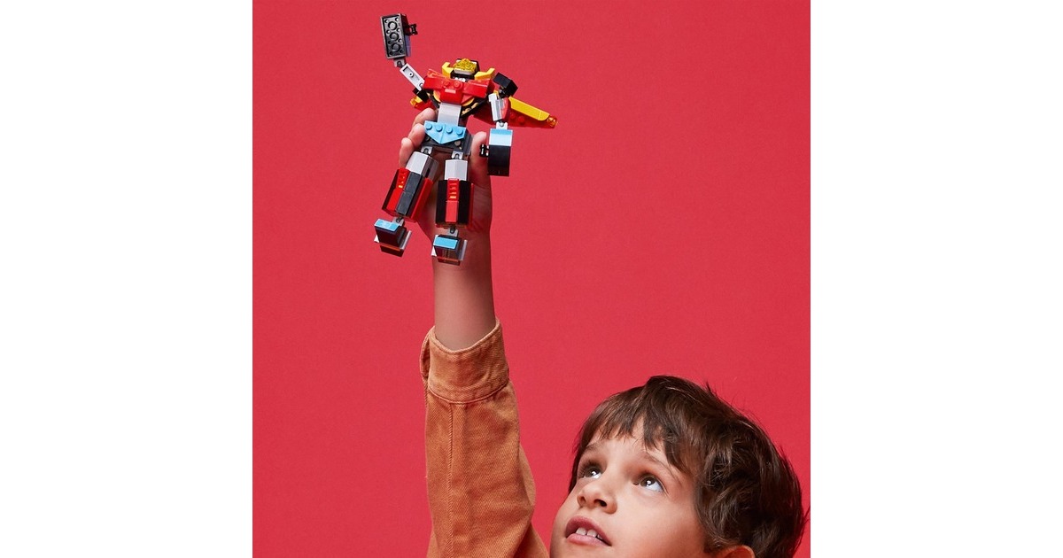 LEGO 31124 Creator 3-in-1 Super-Mech, Konstruktionsspielzeug(Roboter, Drache Figur, Flugzeug)