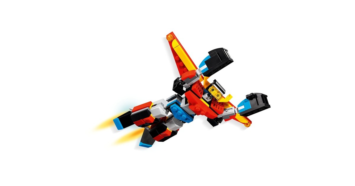 LEGO 31124 Creator 3-in-1 Super-Mech, Konstruktionsspielzeug(Roboter, Drache Figur, Flugzeug)