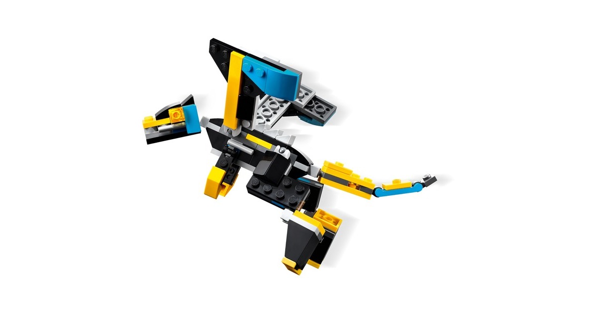LEGO 31124 Creator 3-in-1 Super-Mech, Konstruktionsspielzeug(Roboter, Drache Figur, Flugzeug)