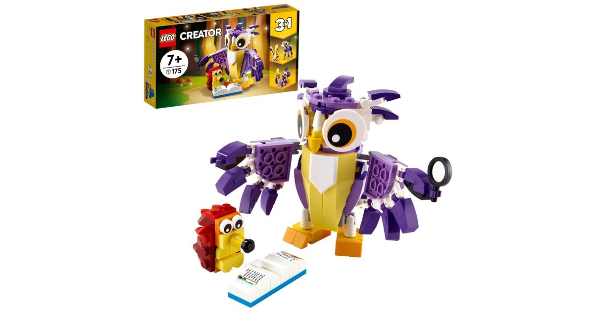 LEGO 31125 Creator 3-in-1 Wald-Fabelwesen, Konstruktionsspielzeug(Hase, Eule, Eichhörnchen)