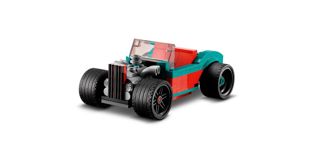 LEGO 31127 Creator 3-in-1 Straßenflitzer, Konstruktionsspielzeug(Rennwagen, Muscle Car und Hot Road)