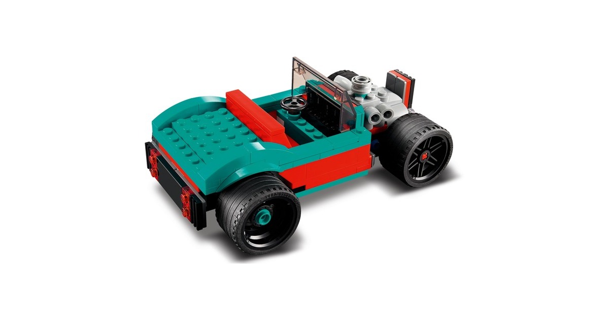 LEGO 31127 Creator 3-in-1 Straßenflitzer, Konstruktionsspielzeug(Rennwagen, Muscle Car und Hot Road)