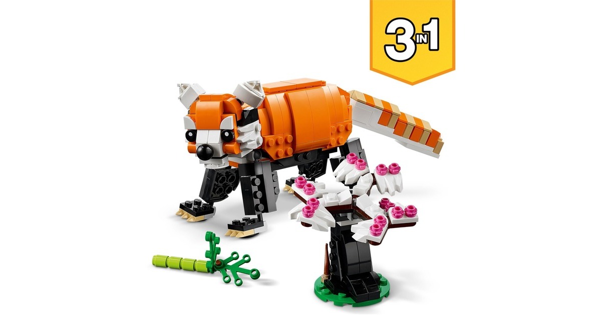 LEGO 31129 Creator 3-in-1 Majestätischer Tiger, Konstruktionsspielzeug(3-in-1 Tierfiguren-Set, Panda oder Fisch)