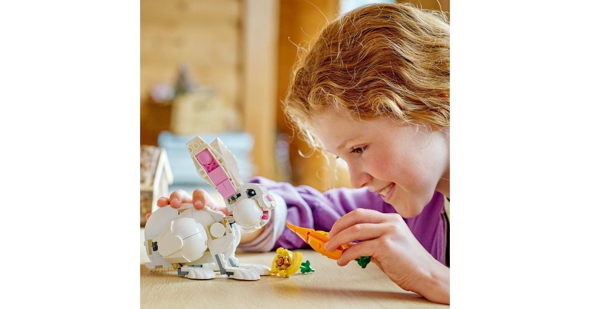 LEGO 31133 Creator 3-in-1 Weißer Hase, Konstruktionsspielzeug
