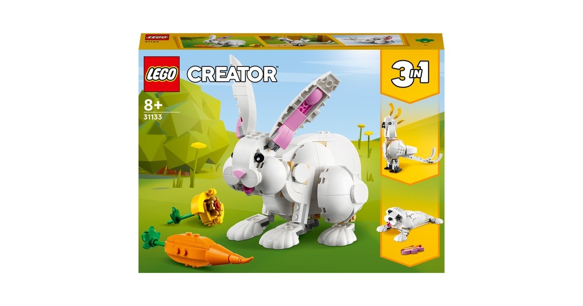LEGO 31133 Creator 3-in-1 Weißer Hase, Konstruktionsspielzeug